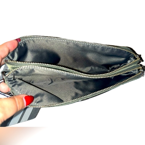 Lululemon Dual Pouch Grey Sage Green Wristlet Bag